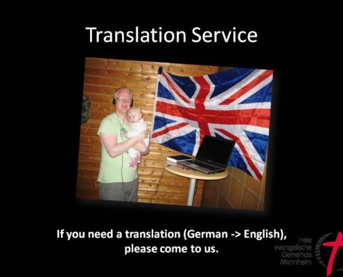 Sunday Church Service Translation German into English in Mannheim FeG Mannheim