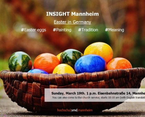 Insight Mannheim feiert das Osterfest - ein wenig früher als normal; dafür um so bunter und mit der Erklärung , was eigentlich Ostern mit dem Evangelium, der frohen Botschaft zu tun hat. Willkommen!