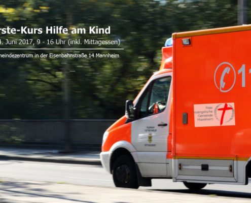 In der Freien evangelischen Gemeinde Mannheim kommen Christen zusammen, die am Reich Gottes mitbauen möchten. Dazu zählt für uns auch, in Notsituationen helfen zu können. Deshalb veranstalten wir regelmäßig einen Erste-Hilfe-Kurs am Kind.