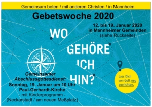 Gemeinsam im Gebet - Wo gehöre ich hin - Allianzgebetswoche 2020 in Mannheim